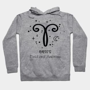 Aries Personality Black Print Hoodie